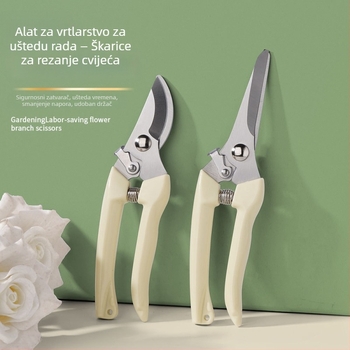 Snažne škare za podrezivanje s protukliznim držašima i nehrđajućim čeličnim oštricama, za rezanje cvijeća, branje plodova, cijepljenje i vrtlarstvo