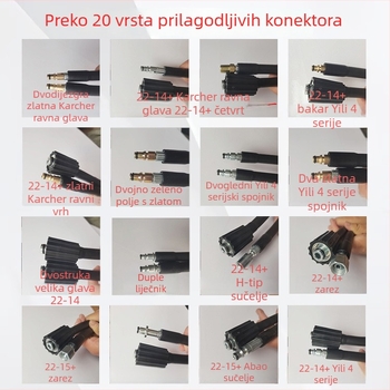 Visokotlačna cijev za čišćenje s izlaznim cijevima i zaštitom od eksplozije, mekani kućni vodeni pištolj, PVC/PE materijal, težina 3 kg