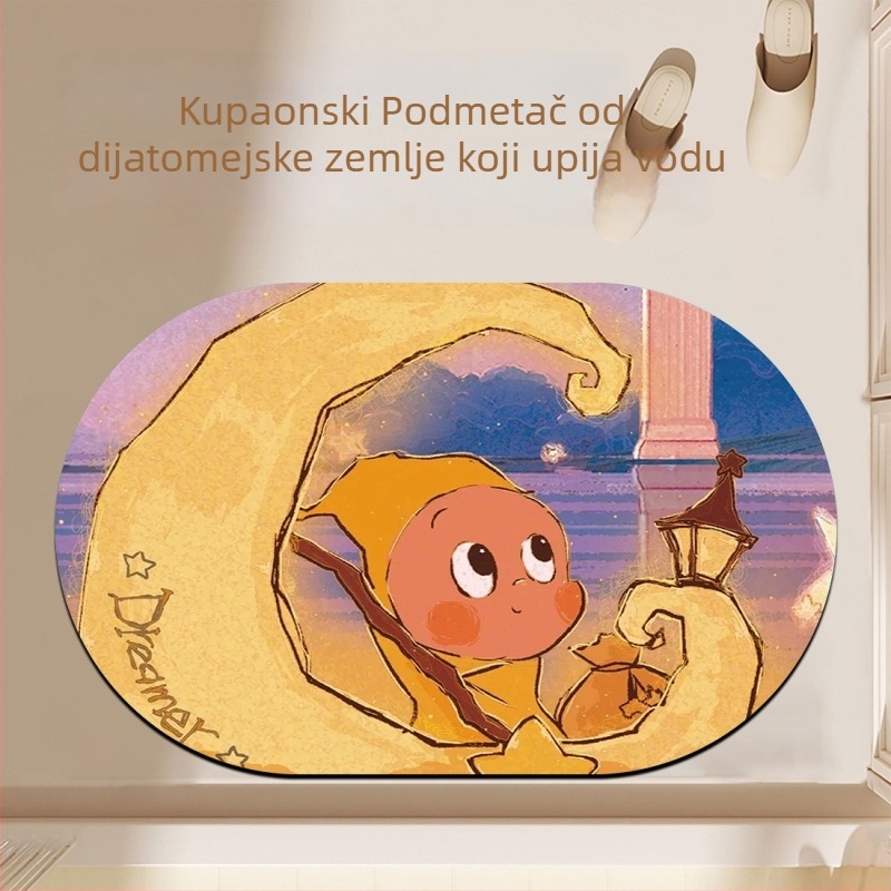 Exquisite meka kupaonska prostirka od diatomita – upija vodu, protuklizna, otporna na prljavštinu, jednostavna za čišćenje, s karikaturalnim uzorkom