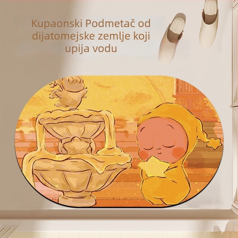 Exquisite meka kupaonska prostirka od diatomita – upija vodu, protuklizna, otporna na prljavštinu, jednostavna za čišćenje, s karikaturalnim uzorkom