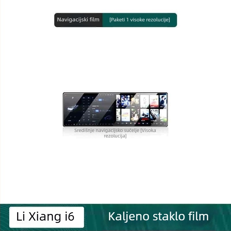 Kaljeno staklo zaštitna folija za zaslon navigacije i instrument ploču automobila — jednodijelno oblikovanje, otporan na otiske prstiju, univerzalna kompatibilnost.