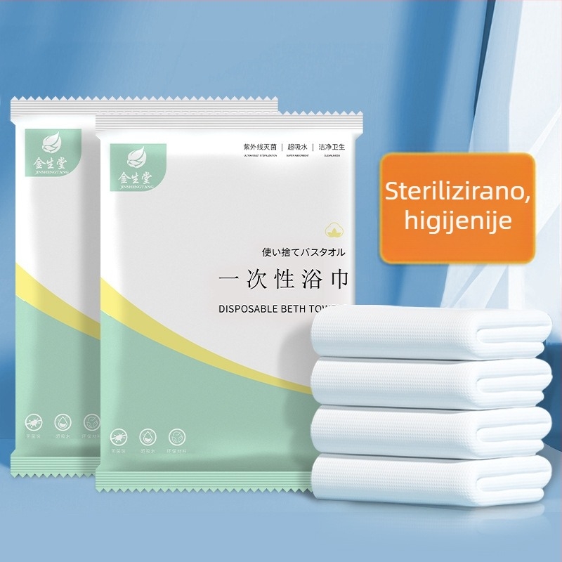 Jednokratna krpa za kupanje za putovanja, debela, individualno pakirana za hotel i salon; Jin Shengtang, mikrovlakno, glavna komponenta pamuk, apsorpcija 0–5 s, ravno tkivo