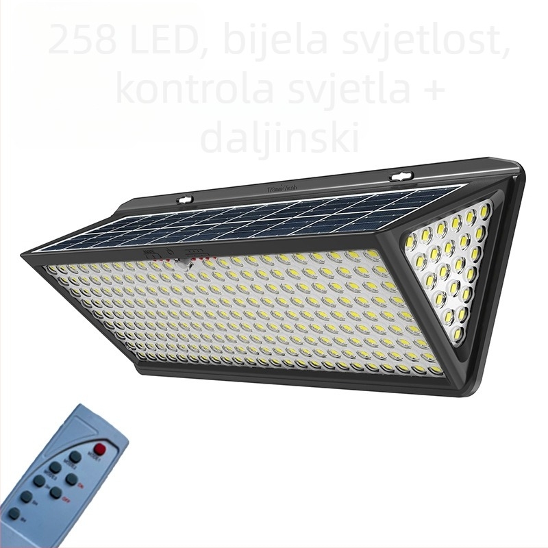 Solarna zidna lampa za vanjsku rasvjetu IP65, LED, 100 W, radar senzor, NS158 model