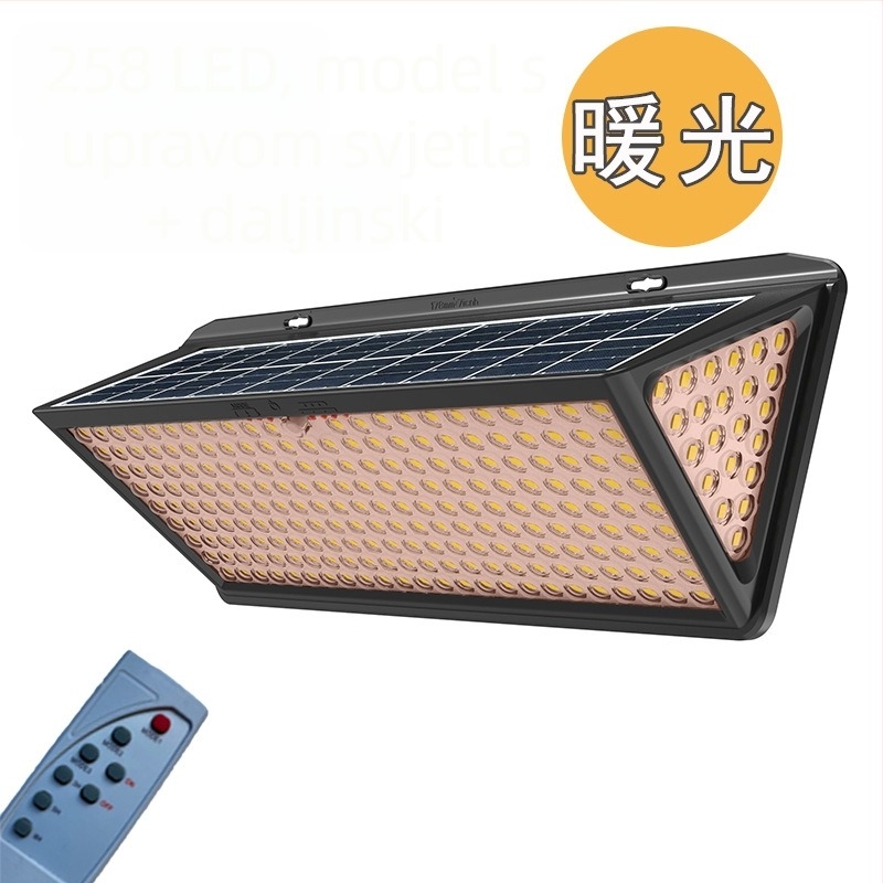 Solarna zidna lampa za vanjsku rasvjetu IP65, LED, 100 W, radar senzor, NS158 model