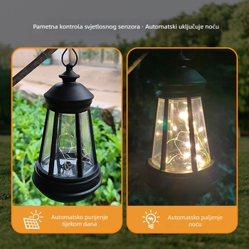 Solarni psi fenjer za dvorište – vanjsko vodootporno dekorativno svjetlo za vrt, solarno napajanje, 0.2W, 6–12 sati rada, Model: Solar dog lantern