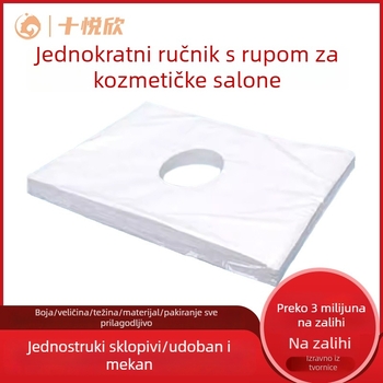 Jednokratne netkani ručnici za masažu u kozmetičkim salonima s križnim i kružnim otvorima; ručnici za krevete, lice i jastuke