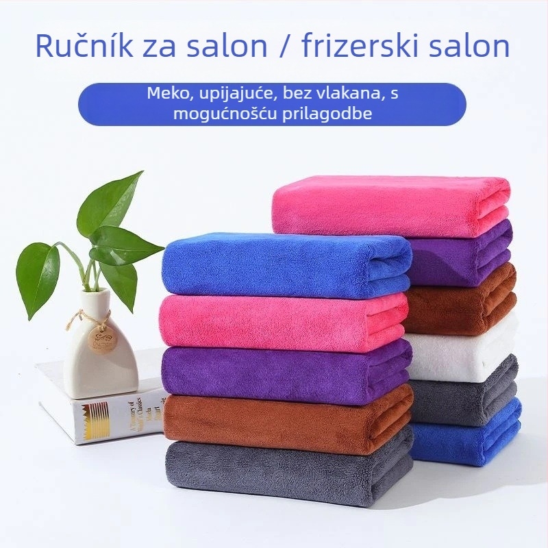 Mikrovlaknasti turbanski ručnik za kosu za frizerske salone – brzo sušenje, bez dlačica, prilagodljiv logotip, 60s vlakana, 100–119 g, tkanina s jednostavnim platnom