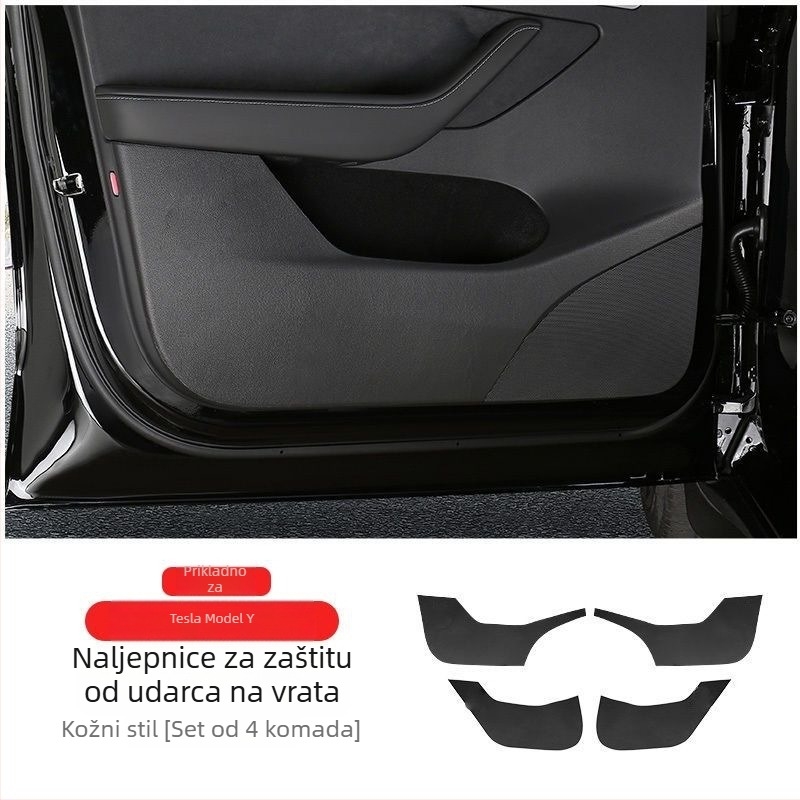 Kožni jastuk za zaštitu vrata od udaranja za Tesla Model 3 i Model Y, s tiskanim logom i mogućnošću prilagodbe