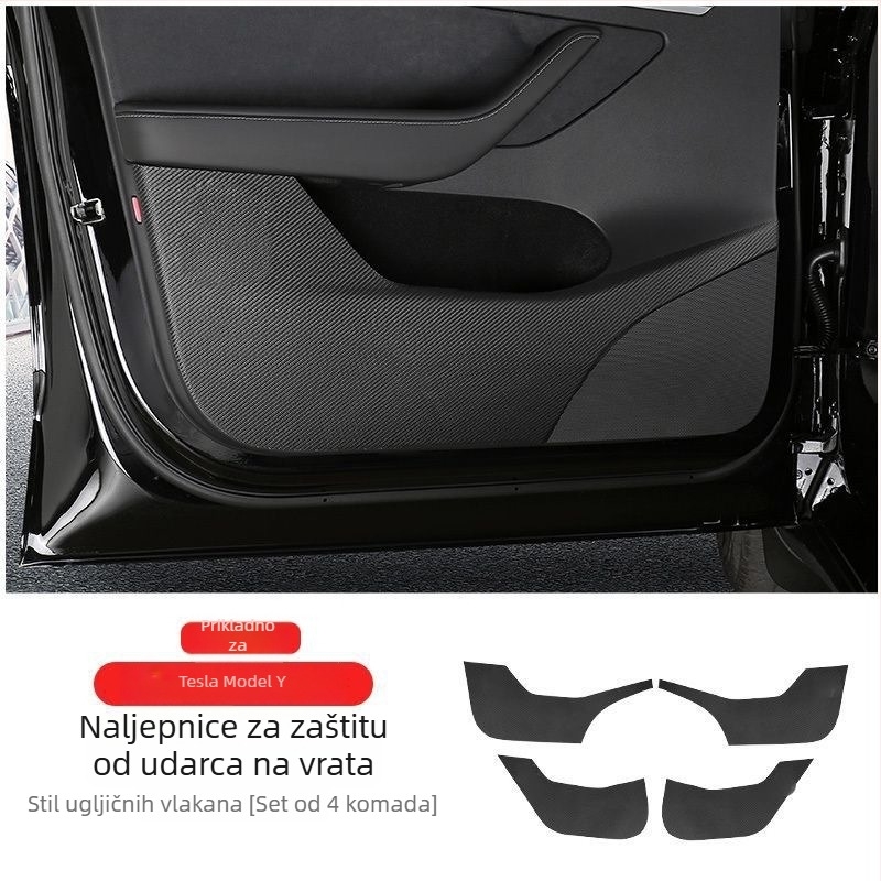Kožni jastuk za zaštitu vrata od udaranja za Tesla Model 3 i Model Y, s tiskanim logom i mogućnošću prilagodbe