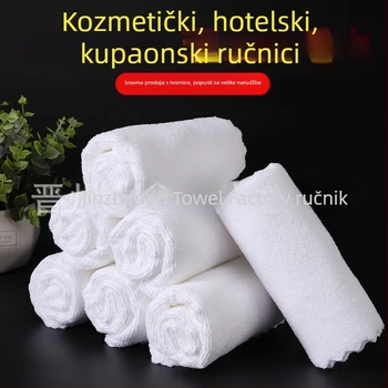 Hotelski ručnik, 100% poliester vlakna, fina vlakna, ravno tkanje, 42 g, upijanje 11–15 s