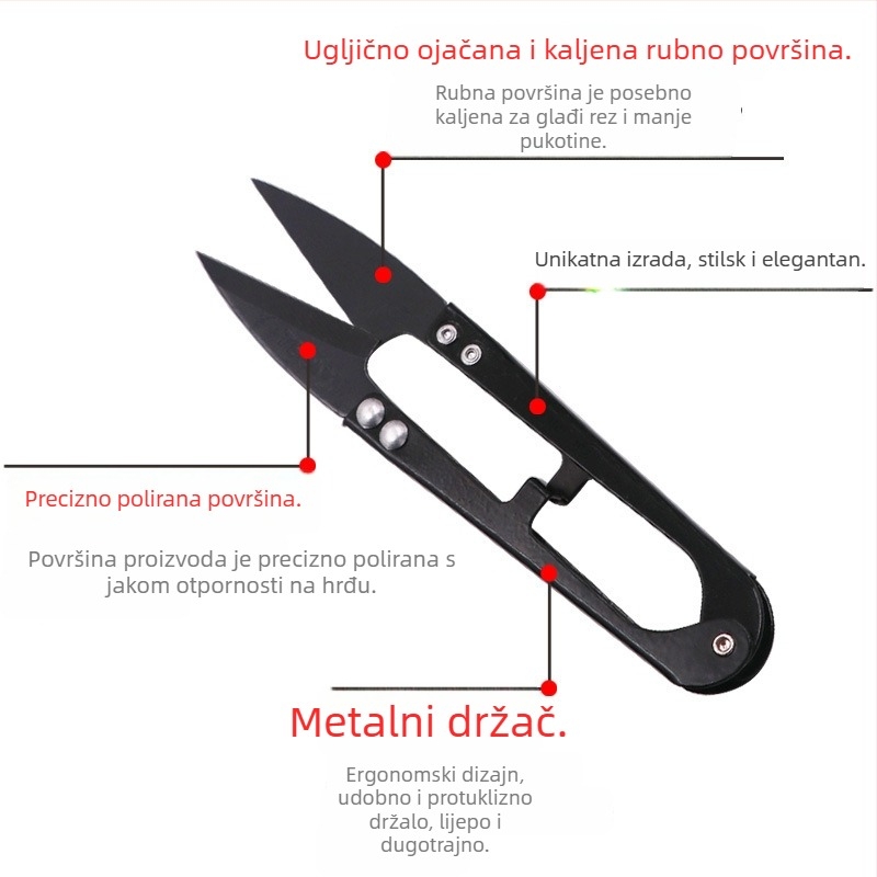 DIY nožići za nakit, nehrđajući čelik, s oprugom, U‑oblik za križni vez