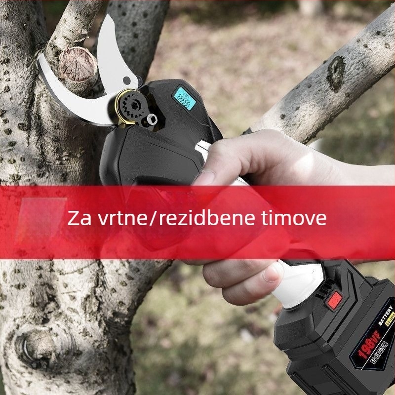 Električne škare za podrezivanje voćnih stabala, punjiva litijska baterija, vrtne škare za debele grane