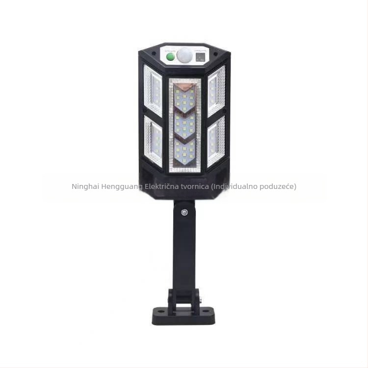 Solarna zidna lampa s detektrom pokreta i daljinskim upravljačem, IP65 vodootporna LED, 30W, trajanje rada 6–12 sati