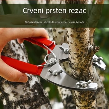 Škare za orezivanje voćaka s dvostrukim oštrenjem i dvostruko složenim prstenastim ručkama