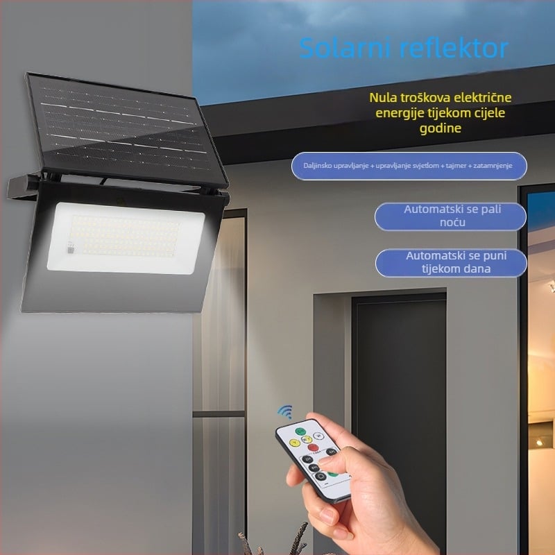 Solarna zidna lampa za vrt, vanjsko LED osvjetljenje, sklopiva