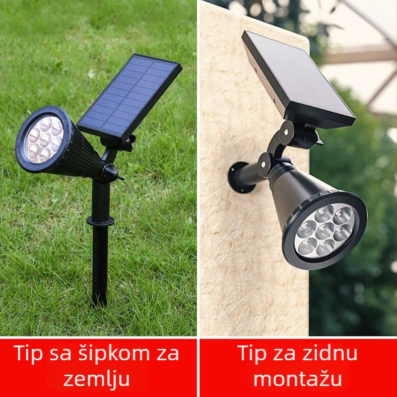 Solarna zemaljska lampa za travnjak i vrt, vodootporna vanjska zidna svjetiljka, dekorativno osvjetljenje dvorišta