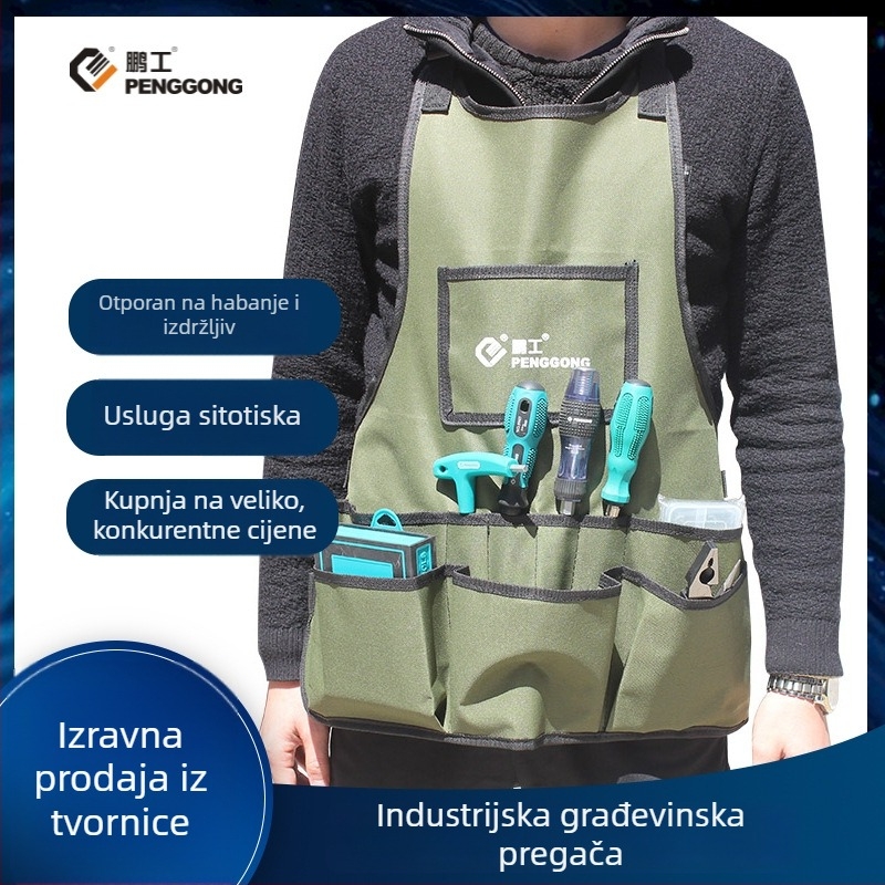 Električarska radna pregača od 600D Oxford platna, za održavanje, popravke automobila i skladištenje - izdrživa radna odjeća s mogućnošću tiskanja logotipa