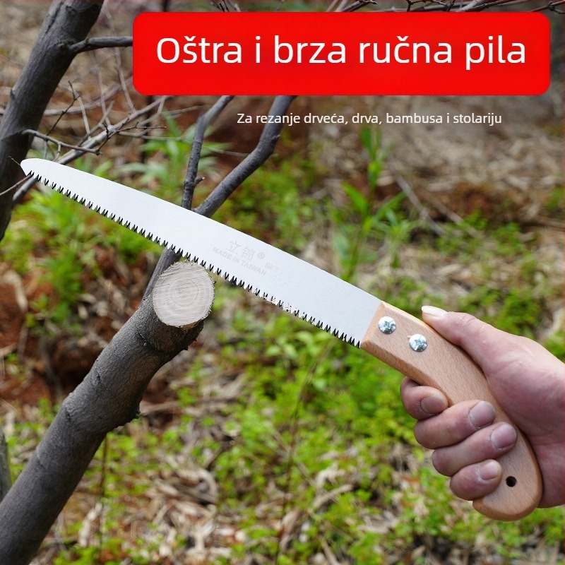 Ručni vrtni pil za vrt s trostrano brušenim zubima, ravna oštrica, Lijin, širina lista 3