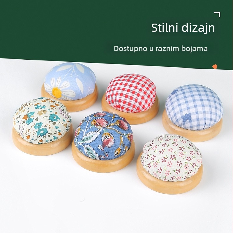 JP/Kam Ping japanskog stila torbica za čuvanje igala za križno šivanje, s drvenom podlogom i cvjetnim uzorkom