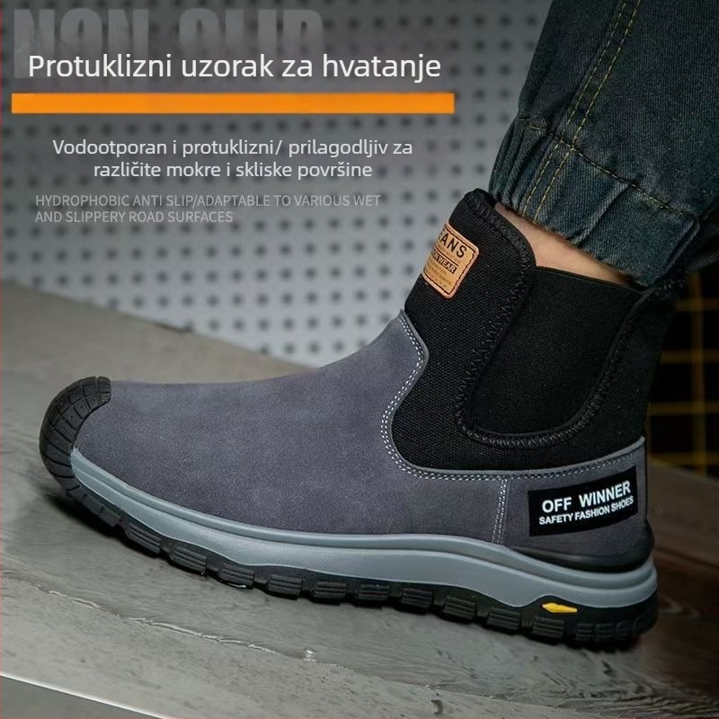 Izolirane cipele za zavarivanje, otpornost na udarce i proboj, slip-on visokog kroja, čelični nos, teleći velur, lagane i udobne