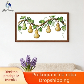 Set križnog veza za Božić — platno 14 ct, pamučne niti, krajolik, ručno izvezivanje za dnevni boravak i spavaću sobu