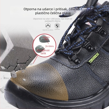 Izolirane sigurnosne cipele s čeličnim vrhom, goveđa koža, srednje visine, zaštita od probijanja