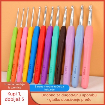 Set kukica za hekkanje s mekanom držačem — ručna izrada, DIY ultra-tanka hekkanja, s jednim i dvostrukim glavama