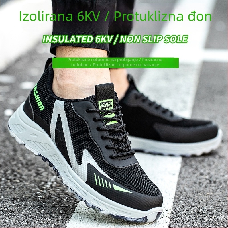 Izolirane radne cipele s zaštitom od udara i probijanja te izolacijom; materijal: mreža od tkanine; gornji dio: niski kroj