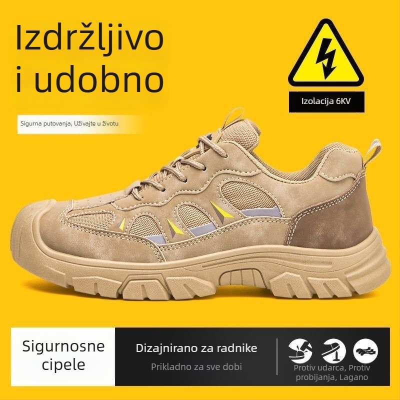 Muške ljetne zaštitne radne cipele: zaštita od udara, otporne na probijanje, izolirane, protuklizne, s čeličnom zaštitom prstiju