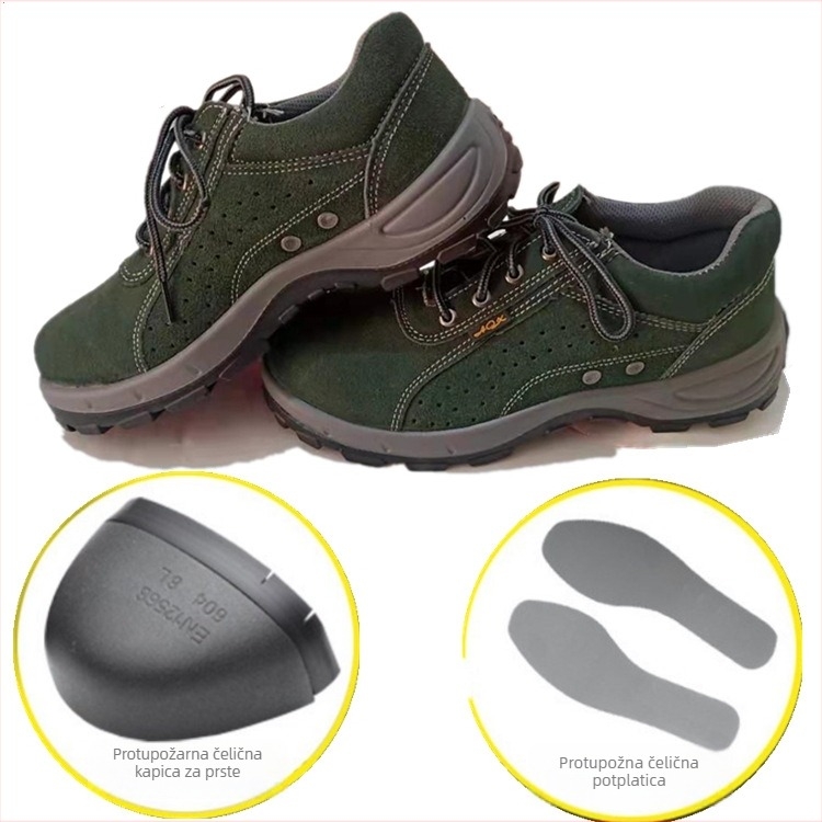 Cipele za sigurnost na radu s čeličnim prstom, prozračne, otporne na probijanje, antistatične i električna izolacija