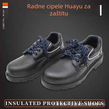 Huayu 0801 Kožne zaštitne cipele s čeličnim prstom, otporne na udarce i proboj, izolacija 6 kV