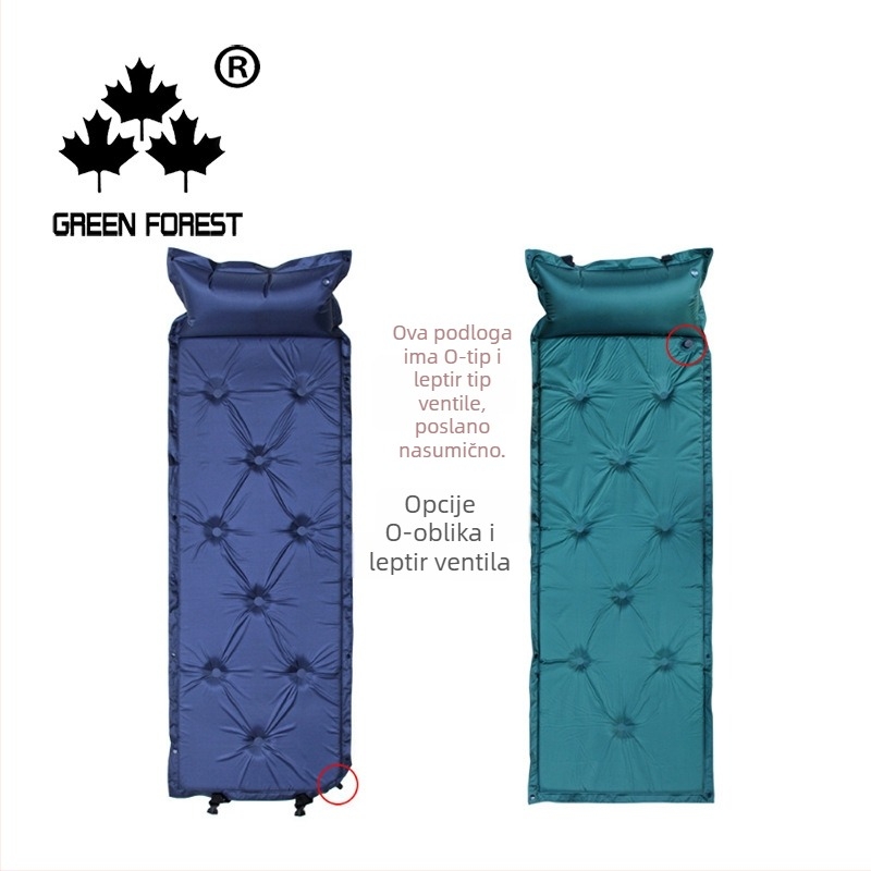 Vanjski jednodijelni modulirani PVC automatski napuhujući kamping madrac, debljina 2,5 cm, model LG-1812, težina 1000 g