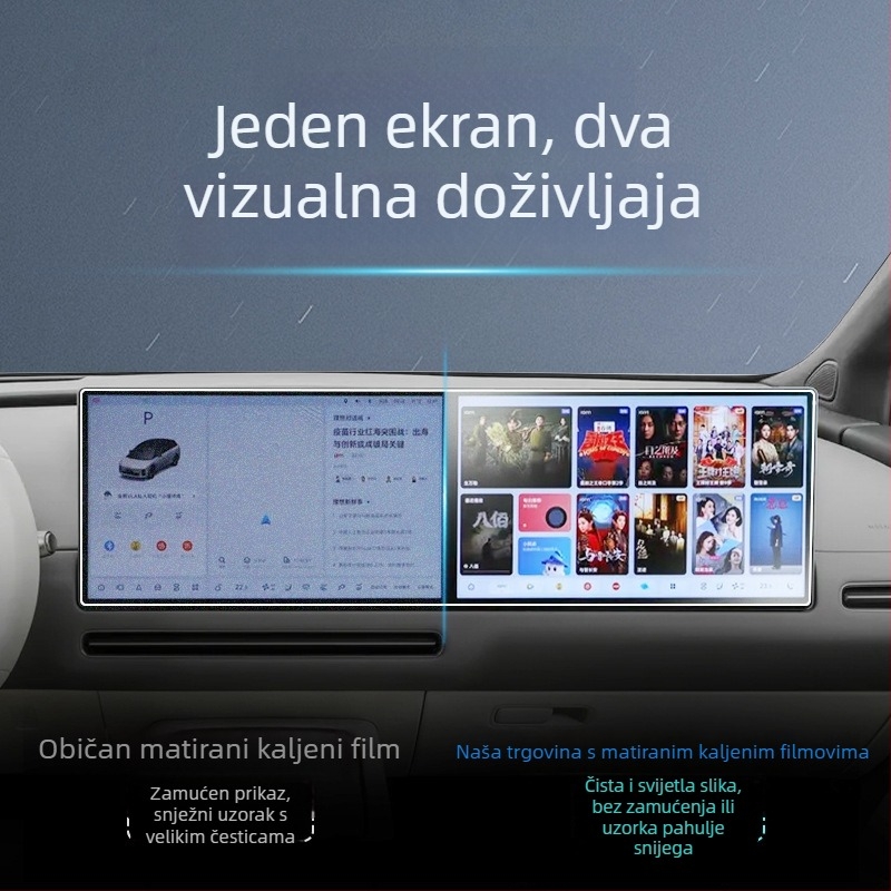 Staklena zaštitna folija za središnji zaslon navigacije Ideal – otporna na ogrebotine, otporna na habanje