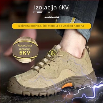 Zaštitne cipele za gradilište: gornji dio od nubuka, niski kroj, čelična zaštita prstiju, zaštita od probijanja i udara, pogodne za gradilišta i radionice