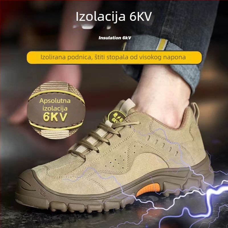 Zaštitne cipele za gradilište: gornji dio od nubuka, niski kroj, čelična zaštita prstiju, zaštita od probijanja i udara, pogodne za gradilišta i radionice
