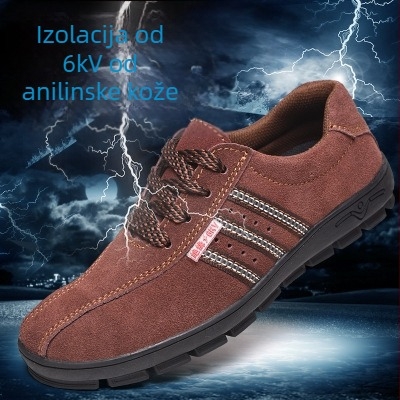 Izolirane sigurnosne cipele za elektrikara, 6kV, za sve sezone, s niskim gornjim dijelom, od velura, dišna PU potplat, protiv udara i probijanja