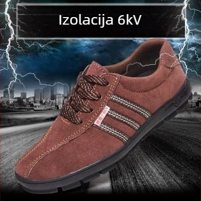 Izolirane sigurnosne cipele za elektrikara, 6kV, za sve sezone, s niskim gornjim dijelom, od velura, dišna PU potplat, protiv udara i probijanja