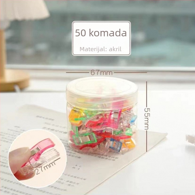 Plastična šivaća klipsa za rubove i šavove, model Sewing Clip; nije savitljiva; pogodna za donje rublje, kapice, odjeću, kravate i posteljinu; pakiranje 10000 kom.