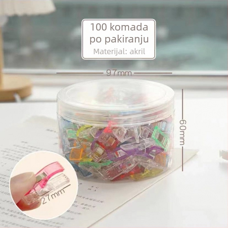 Plastična šivaća klipsa za rubove i šavove, model Sewing Clip; nije savitljiva; pogodna za donje rublje, kapice, odjeću, kravate i posteljinu; pakiranje 10000 kom.