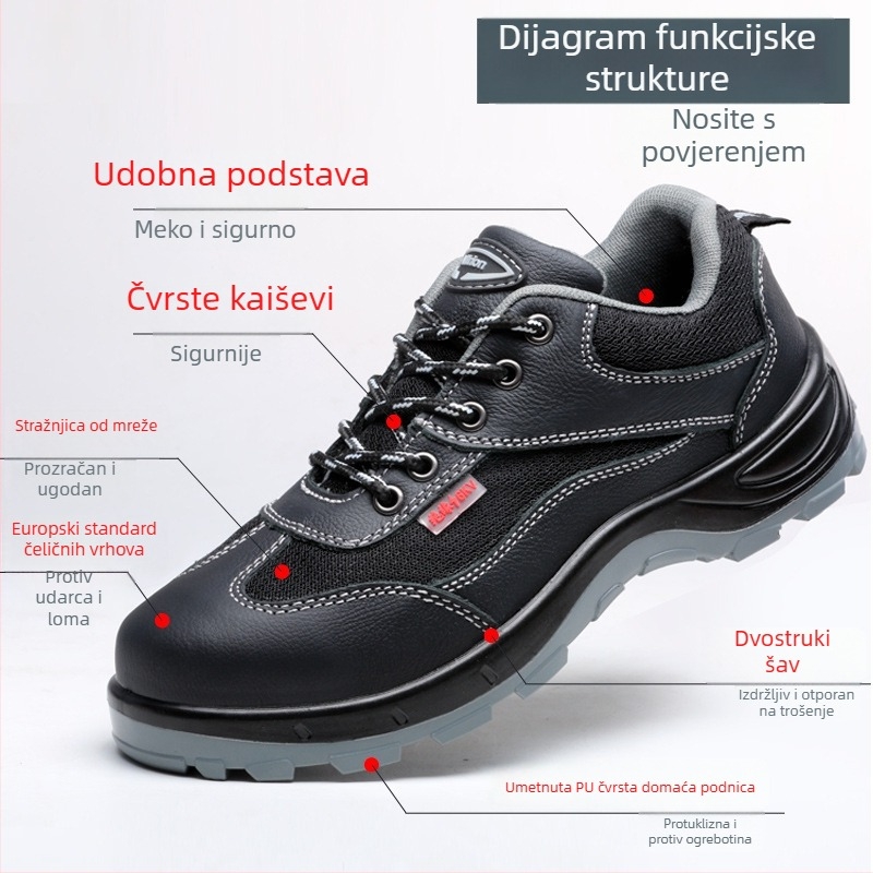 Cipele za zaštitu s čeličnim prstom - visok gornji dio, koža goveda i mreža, izolirane, otporne na probijanje i udarce, 6KV zaštita