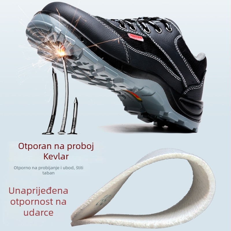 Cipele za zaštitu s čeličnim prstom - visok gornji dio, koža goveda i mreža, izolirane, otporne na probijanje i udarce, 6KV zaštita