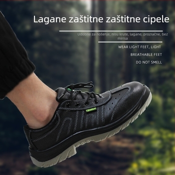 Muške kožne sigurnosne cipele s prozračnim gornjim dijelom, zaštita od udara, električna izolacija, čelična kapica, otpornost na udar i prodiranje