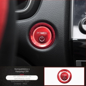 Naljepnica za gumb za pokretanje od aluminijske legure, kompatibilna s Honda CR-V 2017–2020 Haoying, prilagodljiva