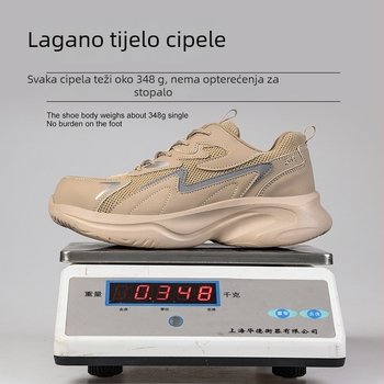  Prozračene kožne sigurnosne cipele, niski profil, izolirane, lagane, otporne na udarce i probijanje, bez metala, plastični vrh