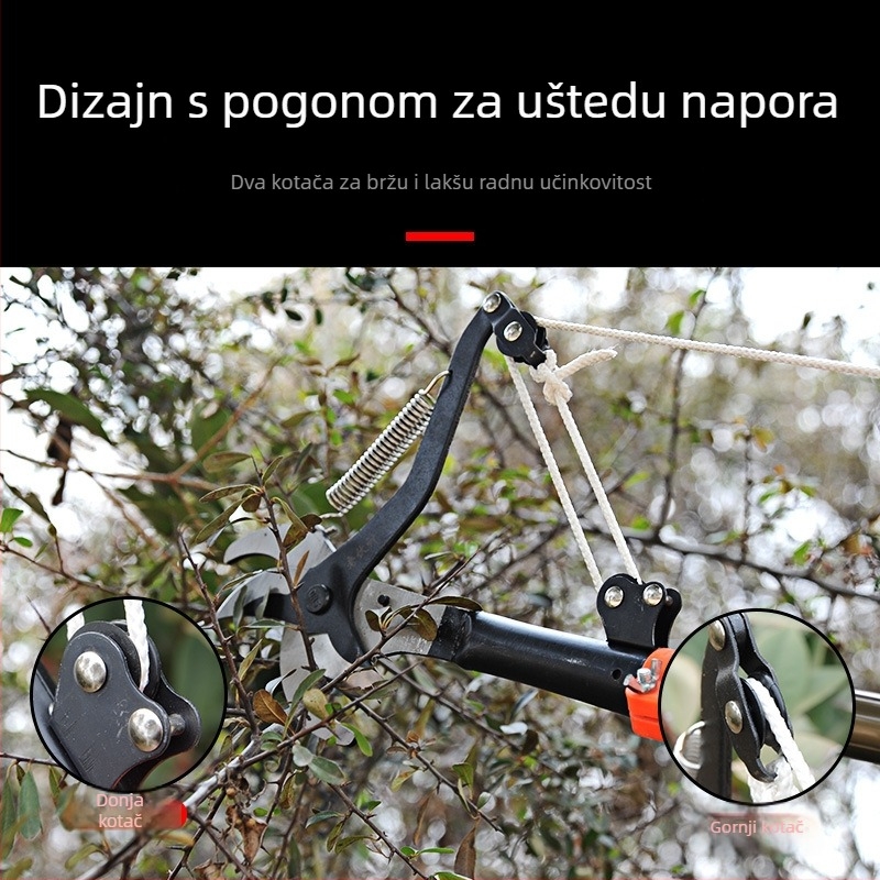 Guys Dvostruke glave škarice за visoke grane s kliznim mehanizmom, oštrica 35 mm, težina 60 g