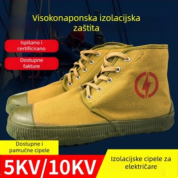 Muške Jiefang visoke cipele s izolacijom za rad pod naponom 5kV/10kV, izdržljive, protuklizne i prozračne