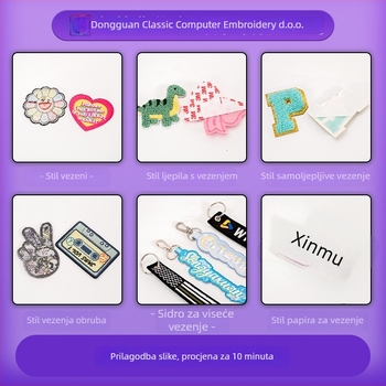 Samoljepljiva zakrpa za križno šivanje s motivom računalne izveze, za odjeću i dodatke, poliester vlakno