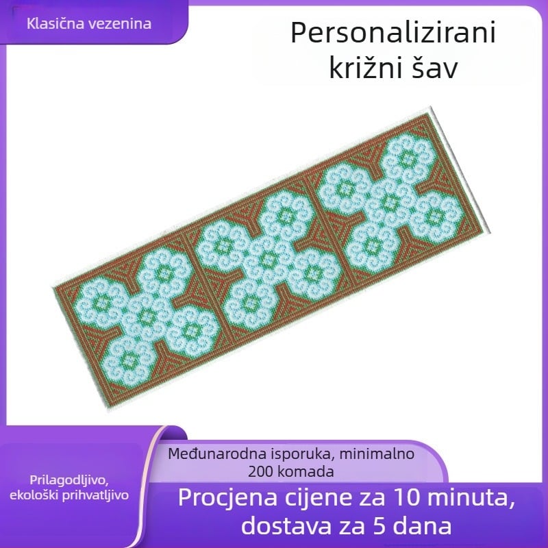 Samoljepljiva zakrpa za križno šivanje s motivom računalne izveze, za odjeću i dodatke, poliester vlakno