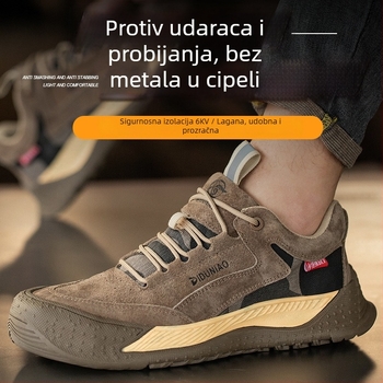 Sigurna radna obuća - otporna na udarce i probijanje, 6KV izolacija, gornji dio od svinjske kože, niski profil, plastični kapak za prste