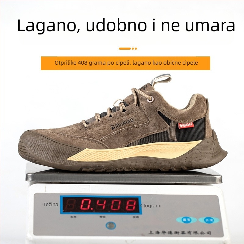 Sigurna radna obuća - otporna na udarce i probijanje, 6KV izolacija, gornji dio od svinjske kože, niski profil, plastični kapak za prste